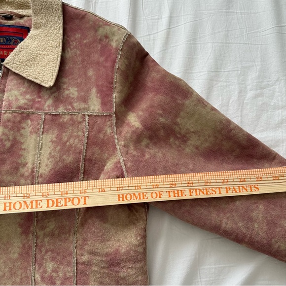 Wrangler Leather Sherpa Lined Twenty X Womans Medium  Jacket Natural Pink - Picture 2 of 7